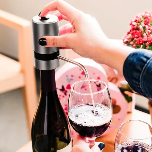 Miniatura 2 de Lujoso aireador de vino eléctrico instantáneo de 1 botón con boquilla 6 veces más oxidación para vinos, escocés y whisky