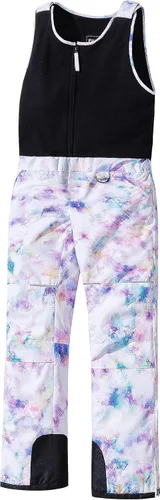 Miniatura 3 de Pursky Pantalones de nieve para niños, baberos de esquí de invierno para niña, con aislamiento, impermeables, pantalones de nieve de forro polar