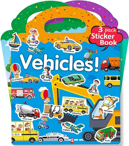 Miniatura 7 de Libros de calcomanías reutilizables para niños, libros de calcomanías removibles de granja para niños pequeños de viaje para niñas y niños de 3, 4
