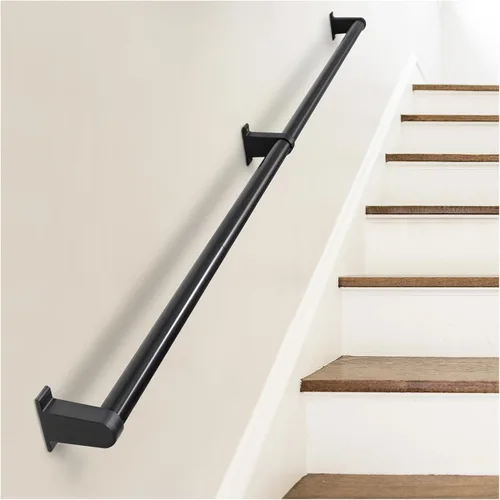 Miniatura 9 de Barandillas de mano de 3 pies para escalones al aire libre, barandillas industriales de metal para escaleras interiores, barandilla de montaje