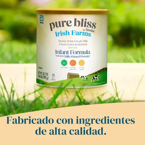 Miniatura 5 de Pure Bliss Irish Farms, fórmula para bebés fácil de digerir, fórmula infantil, 0-12 meses, lata de 24.7 onzas