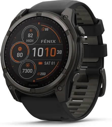 Miniatura 2 de Garmin Fenix 8 Premium - Reloj inteligente multideporte GPS para correr, 51 mm, Zafiro, Solar, clasificado para buceo, linterna incorporada, titanio