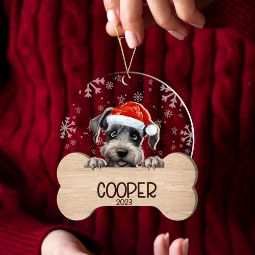 Miniatura 67 de Nazenti American Pit Bull Terrier Adorno de Navidad, adorno de perro fotográfico, adorno de perro personalizado, adornos de fotos de madera