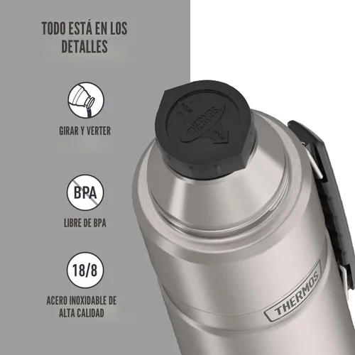 Miniatura 4 de THERMOS Botella de bebidas con aislamiento de vacío King SK2010 de acero inoxidable, 40 onzas, acero inoxidable