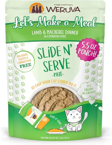 Miniatura 18 de Weruva Slide N' Serve Paté, alimento húmedo para gatos, Let's Make a Meal, cena de cordero y caballa, bolsa de 2.8 oz (80 g) (paquete de 12)