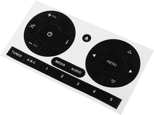 Kit de reparación de botón de pelado desgastado estéreo para radio de coche, calcomanías compatibles con Fiat 500 2011-16 calcomanías de reparación