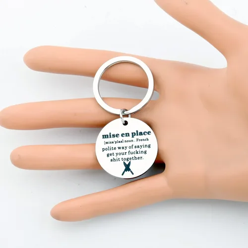 Miniatura 3 de ENSIANTH Llavero de chef Mise En Place Regalo de cocina culinaria Regalo de preparación de alimentos El personal aprecia el regalo Llavero