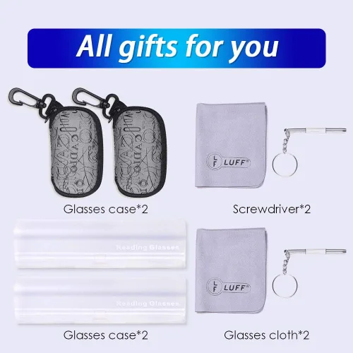 Miniatura 7 de LUFF Reading Glasses blue light blocking 4 Pairs Folding spring hinge Readers Women Men