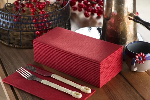 Miniatura 2 de Servilletas de papel rojo Tela desechable de lino como servilletas de cena Toallas de mano Toallas de mano Servilletas de papel suaves