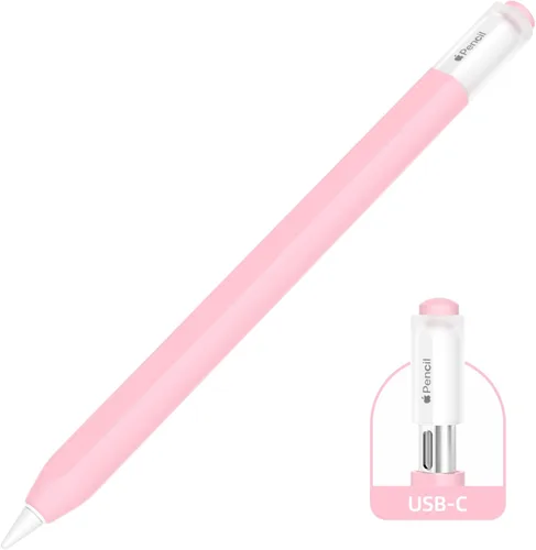 Miniatura 8 de AZF Compatible con Apple Pencil USB C, funda protectora de silicona antideslizante para Apple Pencil (USB-C), soporte magnético (gris)