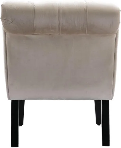 Miniatura 7 de Modern Velvet Armless Accent Living Room Chair,Upholstered Fabric Button Comfortable Leisure Chair with Wooden Legs for Bedroom,Office (Beige Velvet)