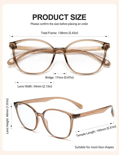 Miniatura 4 de Lentes de mujer con bloqueo de luz azul, lentes para computadora y juegos, con armazón TR90, antifatiga ocular y antirreflejantes UV RF6208 Marrón