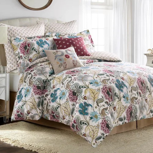 Miniatura 7 de Levtex Home Angelica - Juego de colcha reversible individual (80x106 pulgadas) con 1 funda de almohada (26x20 pulgadas) - Ropa de cama floral - Azul