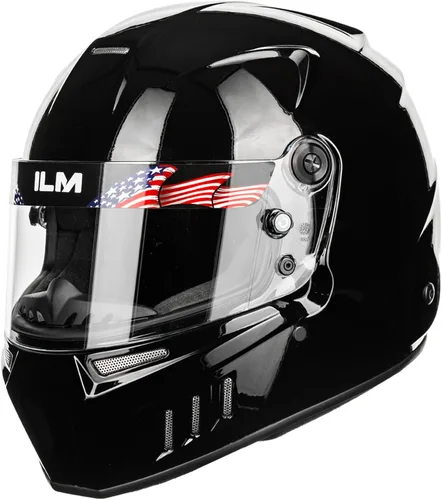 ILM Snell SA2020 Casco de carreras de auto de cara completa con fibra de vidrio ligera para hombres y mujeres adultos Modelo 890
