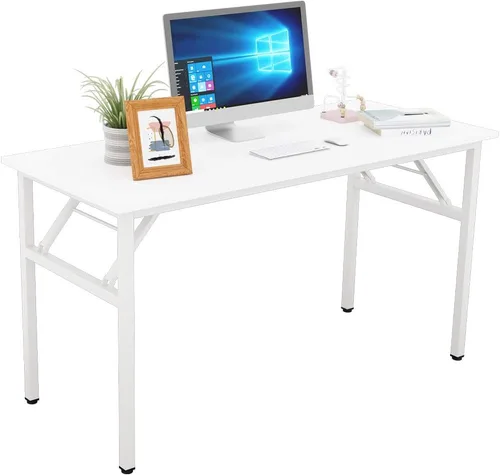 Miniatura 10 de Escritorio pequeño de 31.5 pulgadas para computadora de escritorio pequeño para espacio pequeño, mesa plegable pequeña, escritorio compacto
