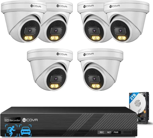 Miniatura 15 de Sistema de cámara de seguridad 4COVR PoE, audio bidireccional y luces duales con visión nocturna inteligente a color, detección de personas