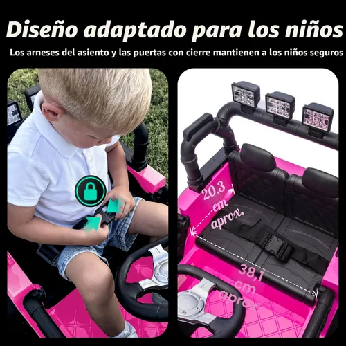 Miniatura 6 de Hikiddo - Coche eléctrico de 24 V para niños, vehículo de juguete con mando a distancia para niños de 3 a 5 años, con motor de 400 W - Rosa