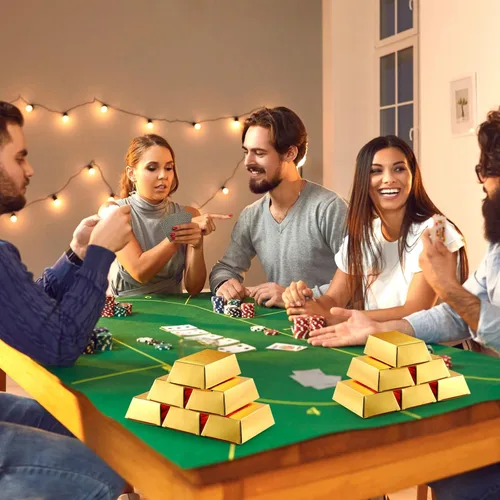 Miniatura 4 de Honoson 48 cajas de regalo falsas de barra dorada, cajas de regalo de barra dorada, cajas de regalo de papel dorado, ladrillo del tesoro