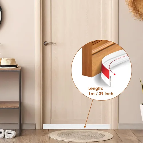 Miniatura 2 de YOUSHARES Excluidor de puerta para sellado, 2 pulgadas de ancho x 39 pulgadas de largo, tapón de goma para barrido de puerta para insonorización