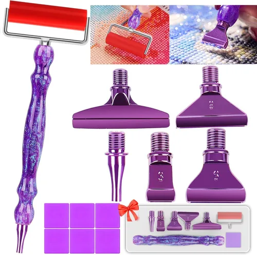 Miniatura 13 de Heyseri Juego de 14 piezas de herramientas y accesorios para bolígrafo de pintura de diamantes, exquisitas puntas de bolígrafo de metal de acero