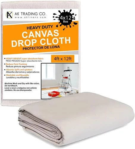 Miniatura 9 de AK TRADING CO. Paño de lona resistente, paño para pintores para muebles y protección del suelo con bordes resistentes de doble costura
