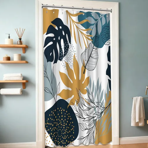 Miniatura 41 de Cortina de ducha floral para primavera y verano, flores silvestres, flores y mariposas, decoración de baño, tela impermeable con ganchos, 70