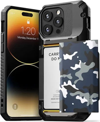 Miniatura 27 de VRS DESIGN Damda Glide Pro - Funda para iPhone 13 Pro, resistente funda semiautomática [4 tarjetas] con soporte para ranura para tarjetas compatible
