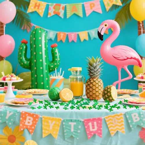 Confeti de cactus verde, decoraciones de fiesta, confeti de mesa, confeti con purpurina, fiesta mexicana, fiesta de verano, temática hawaiana,