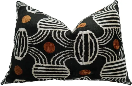 Miniatura 6 de CANVELLO -Exquisita almohada de plumón/cojín: almohadas de plumas elegancia y arte Almohadas icónicas con diseño Ikat Seda de terciopelo suave