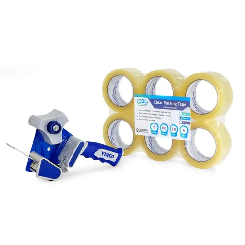 Miniatura 9 de IDL Packaging Concord Cinta de embalaje con dispensador – 6 rollos de 2 pulgadas x 2.6 mil x 110 yardas, cinta transparente – Excelente sellado