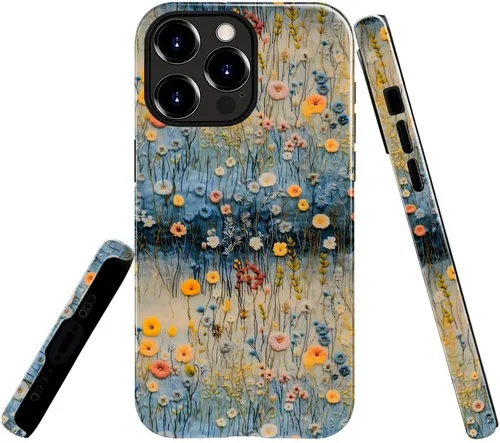 Miniatura 9 de Funda TnXee Compatible con iPhone 11, Funda Híbrida Brillante de 2 Capas para Prevenir Caídas para Niñas y Niños, Aspecto Bonito con Flores Salvajes