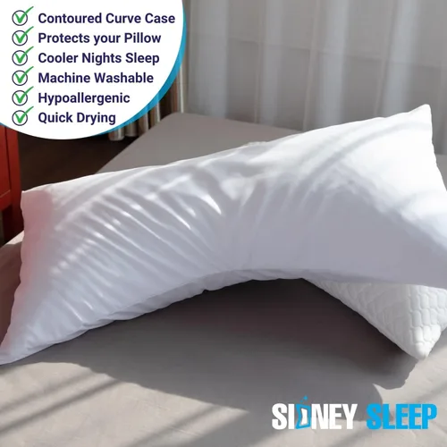Miniatura 7 de Sidney Sleep Fundas de Almohada Curvas - Cierre de Cremallera de Longitud Completa - Microfibra Cepillada Suave Premium - 20 x 37 Pulgadas - Se