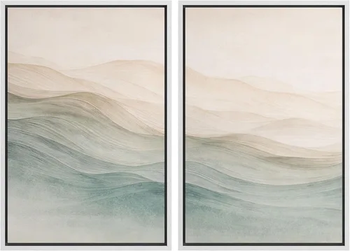 Miniatura 92 de SIGNWIN Lienzo enmarcado para pared, juego de arte sereno de paisaje de pantanos, ilustración rústica, arte moderno, minimalismo, decorativo