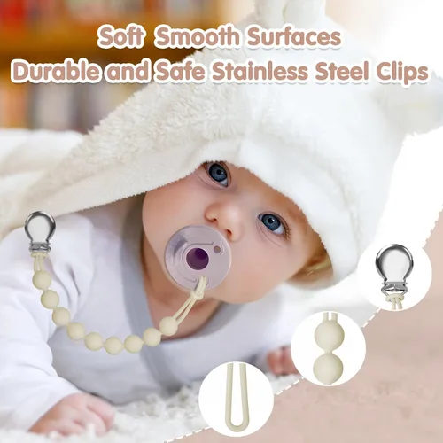 Miniatura 2 de Clips para chupetes para bebé, niña, niño, soporte de silicona para chupetes MAM, artículos esenciales para baby recién nacido, regalo de cumpleaños