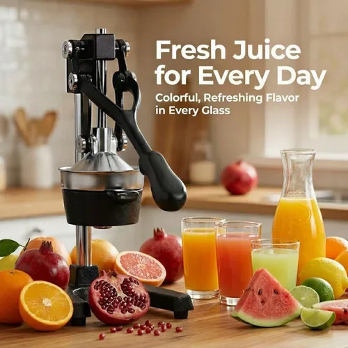 Miniatura 4 de Y-ME Cast Iron Juicer, Heavy Duty Manual Citrus Press with Stainless Steel Detachable Strainers, Hand Juicer for Orange, Lemon, Lime & Grapefruit