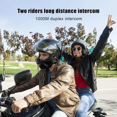 Miniatura 3 de FreedConn Auriculares Bluetooth para motocicleta TCOM VB - Altavoces para casco de motocicleta, 3 riders Paring 800M 2 Riders Talking Helmet
