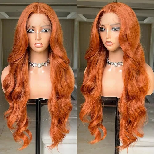 Miniatura 9 de FABELLE - Peluca de cabello sintético rubio ceniza con encaje frontal de 13 x 4 HD, sin pegamento, parte media ondulada de 30 pulgadas, para usar