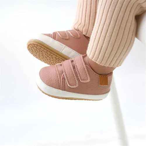 Miniatura 2 de Zapatos de bebé para niño y niña, zapatillas de deporte antideslizantes de piel sintética unisex para bebés recién nacidos para primeros pasos
