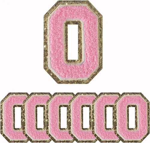Miniatura 19 de 4 PCS Parches de Letras de Felpilla Negra, Letras Bordadas por Transferencia de Calor, Parches con Purpurina, Parches de Letras Universitarias