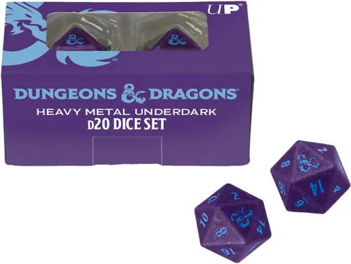 Ultra PRO - Juego de 2 dados Underdark D20 para Phandelver y abajo: El obelisco destrozado para mazmorras y dragones, dados poliédricos para juegos