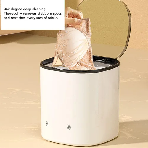 Miniatura 2 de Lavadora pequeña de 2000 mAh recargable portátil con cesta de drenaje para calcetines de ropa interior, mini máquina de lavandería compacta
