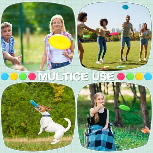 Miniatura 5 de Hiboom Discos voladores para niños de 3.4 pulgadas, mini discos voladores a granel de juguete para mascotas al aire libre, perros, patio, césped