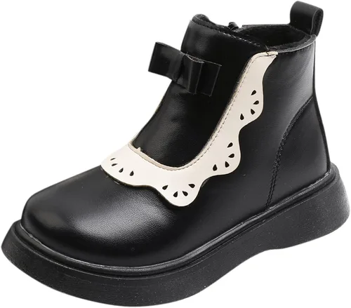Newborn Booties Kids Leather Shoes Baby Girls Oxford Boots Toddler Mary Jane Shoes Winter Warm Footwear Non-Slip Prewalker