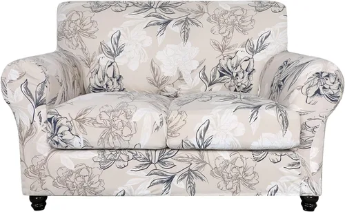 Miniatura 24 de SearchI Funda elástica para sofá con estampado, Fundas para sofá con diseño floral, 2 piezas de funda elástica para sillón con funda de cojín