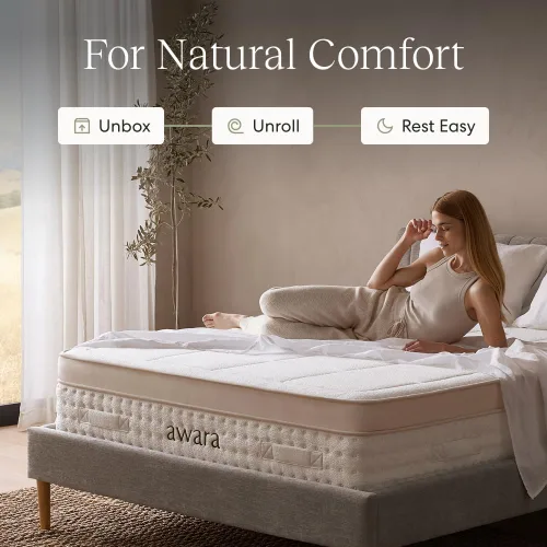Miniatura 4 de Colchón híbrido individual Awara Premier Luxury de 12 pulgadas - Látex natural orgánico certificado - Lana sostenible de Nueva Zelanda - Sin fibra