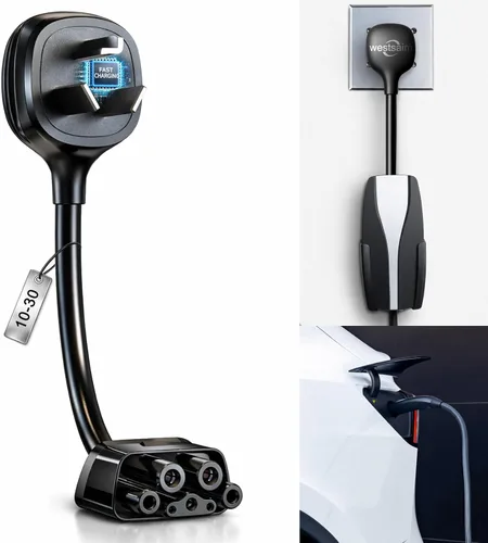 Adaptador para Tesla NEMA 10-30, adaptador de cargador móvil Tesla solo para Gen 2 y 3, enchufe de 240 V y toma de corriente 10-30 a 24 amperios y