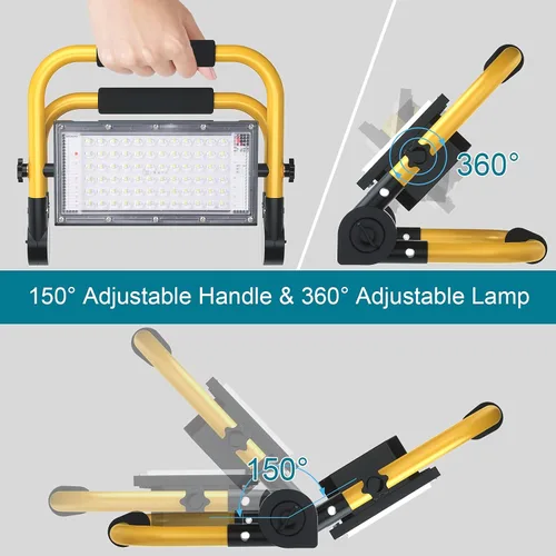 Miniatura 5 de ERAY Foco LED para Construcción, Luz de Trabajo 8000LM 13500mAh Luz de Trabajo LED 2 Métodos de Carga / 4 Modos/Banco de Energía/Control