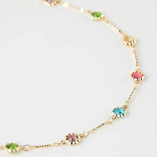 Miniatura 6 de Cadenas chapadas en oro de 16.4 pies para hacer joyas, cadena de diamantes de imitación de colores mixtos, pulseras, collar, cadena de tobillera, a