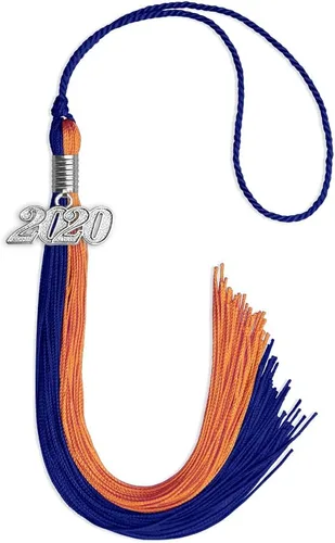 Miniatura 283 de Endea Graduation Borla de doble color con gota de fecha plateada (negro/oro antiguo, 2025)