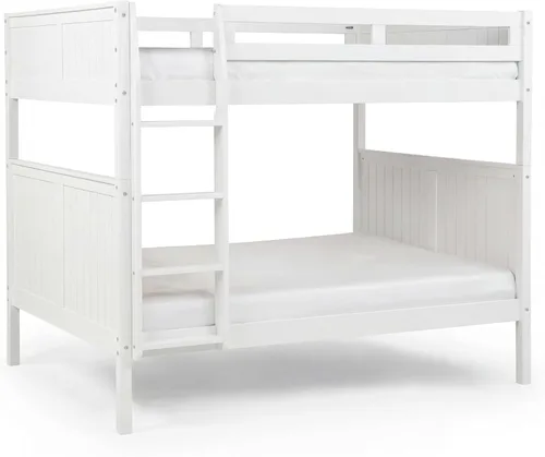 Miniatura 5 de Camaflexi Panel estilo litera de madera maciza, Twin-Over-Twin, escalera lateral adjunta, capuchino